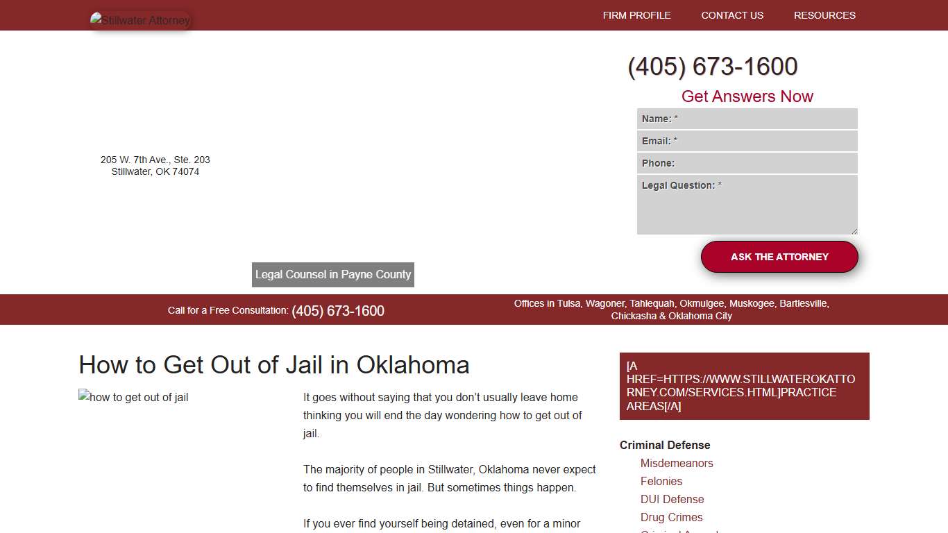 How to Get Out of Jail in Oklahoma